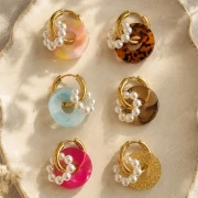 Aros redondas de 18 mm - alambre de 3 mm - acero inoxidable dorado 304L x2