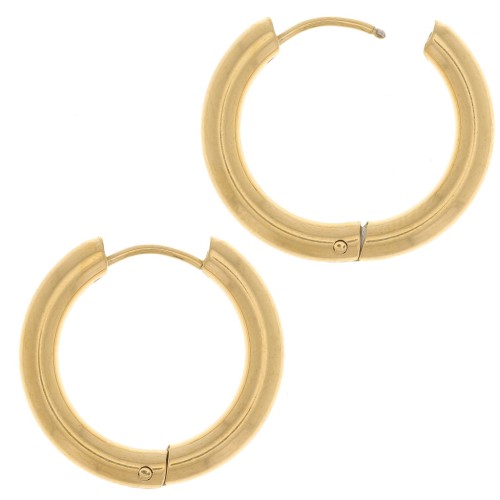Aros redondas de 20 mm - alambre de 3 mm - acero inoxidable dorado 304L x2