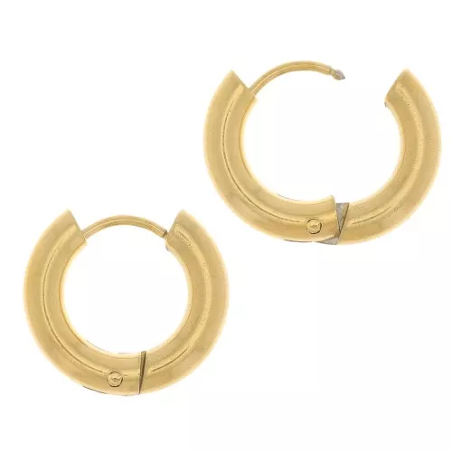 Aros redondas de 14 mm - alambre de 3 mm - acero inoxidable dorado 304L x20