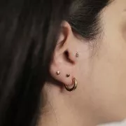 Aros redondas de 14 mm - alambre de 3 mm - acero inoxidable dorado 304L x20