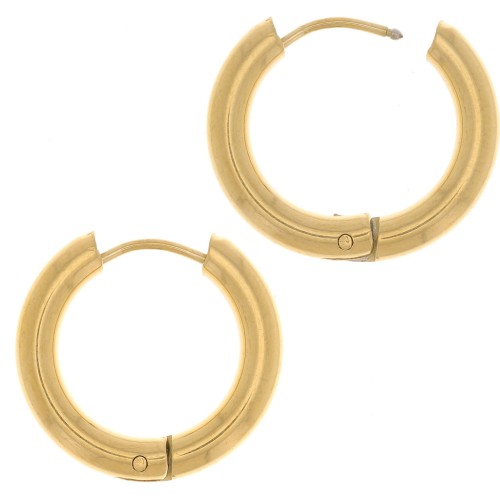 escudos redondos de 18 mm - alambre de 3 mm - acero inoxidable dorado 304L x20