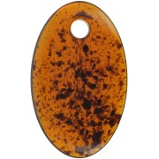 Colgante oval acrílico transparente 32,5x20 mm - Ámbar moteado x1|raw }}