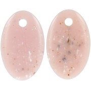 Colgante ovalado de acrílico translúcido 32,5x20 mm - Granito nude x1