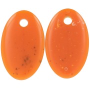 Colgante acrílico translúcido oval 32,5x20 mm - Granito naranja x1