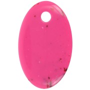 Colgante ovalado de acrílico opaco 32,5x20 mm - Moteado fucsia x1