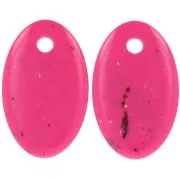 Colgante ovalado de acrílico opaco 32,5x20 mm - Moteado fucsia x1