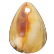 Lentejuelas de pétalo de flor curvada de 17 mm en acrílico - Topacio jaspeado x15