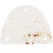 Colgante acrílico media luna 30x39,5 mm - Blanco hueso moteado x1