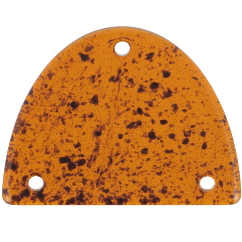 Colgante acrílico media luna 30x39,5 mm - Ámbar moteado x1