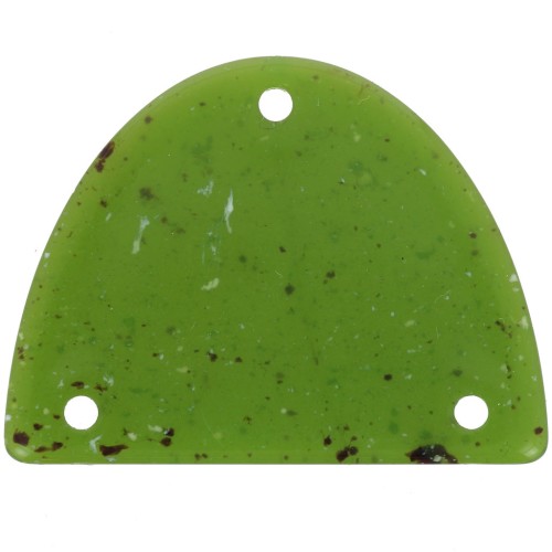 Colgante acrílico media luna 30x39,5 mm - Granito oliva x1