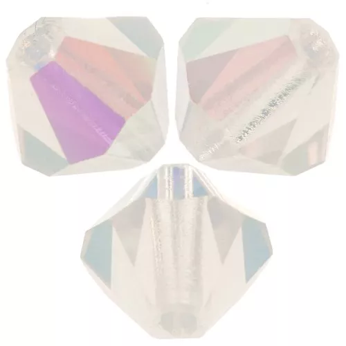Preciosa beads - Bead rondelle 5 mm - White Opal Glitter x12