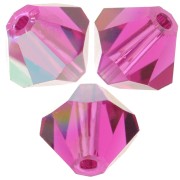 Preciosa Bicones - Cuenta rondelle 5 mm - Fucsia Glitter x12