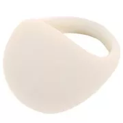 Anillo efecto burbuja en acrílico opaco - Talla 54 - Crema x1