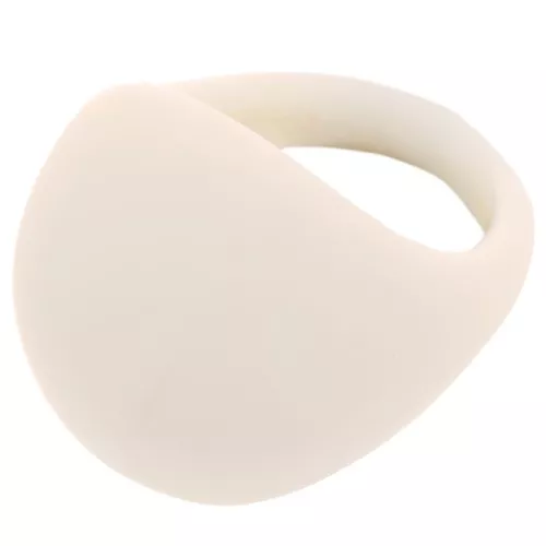 Anillo efecto burbuja en acrílico opaco - Talla 54 - Crema x1