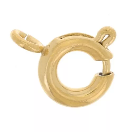 Cierre de resorte de 5 mm con anillo abierto - Acero inoxidable 304L dorado x1