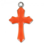 Dijes cruces esmaltadas epoxi 21,5 mm Naranja x10|raw }}