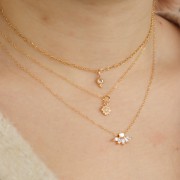 charm redondo de 4,5 mm con óxido de circonio - chapado en oro de 3 micras - Cristal x1