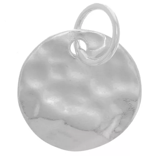 Dije redondo martillado 10 mm con anillo cerrado - Plata 925 x1