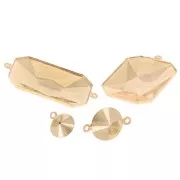 PureCrystal 4627 27x18,5 mm cabujón entrepieza para pegar Dorado x1