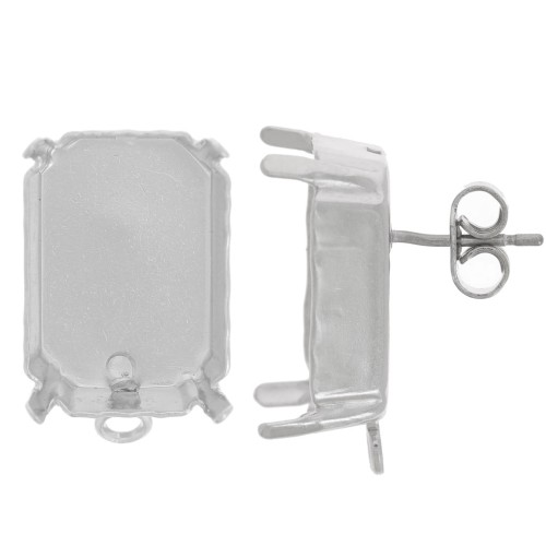 Pendientes Rectangulares PureCrystal 4627 18x13 mm - Rodio x2