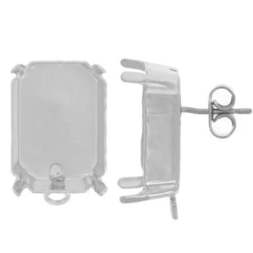 Pendientes Rectangulares PureCrystal 4627 18x13 mm - Rodio x2