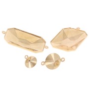 PureCrystal 1122 Rivoli cabujón colgante engaste 8 mm - Dorado x1