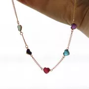 Entrepieza corazón 15x8 mm gema - Dorado con oro fino - Cuarzo rosa x1