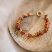 Entrepieza Corazón 15x8 mm - Dorado con oro fino - Apatita x1