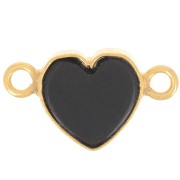 Entrepieza corazón 15x8 mm gema - Dorado con oro fino - Onix negro x1|raw }}