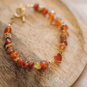 Entrepieza corazón 15x8 mm en imitación piedra preciosa - Dorado con oro fino - Turquesa