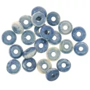 Heishi arandela cuentas 5x2 mm en hueso teñido - Azul x50