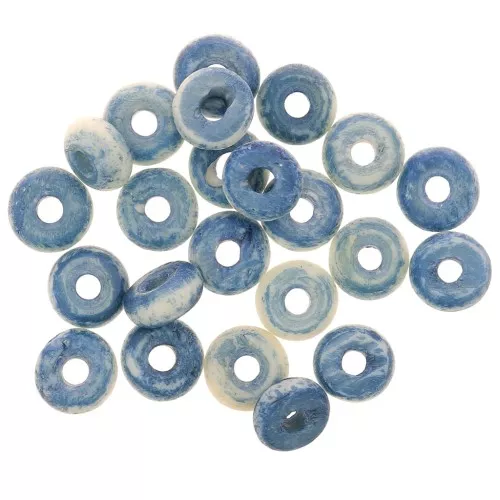 Heishi arandela cuentas 5x2 mm en hueso teñido - Azul x50