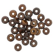 Heishi arandela beads 5x2 mm en hueso teñido - Marrón oscuro x100