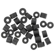 Abalorios tubulares estilo Heishi 4x3 mm en hueso teñido - Negro x50