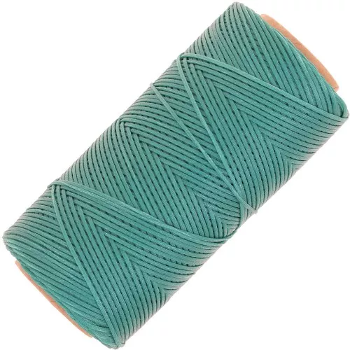 Bobina de hilo plano encerado Linhasita para macramé de 1,4 mm - Verde turquesa (224) x 167 m