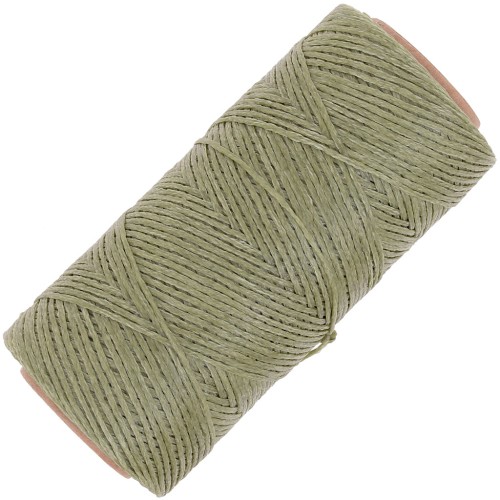 Bobina de hilo plano encerado Linhasita para macramé, 1,4 mm - Verde militar (90) x 167 m