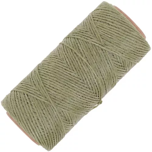 Bobina de hilo plano encerado Linhasita para macramé, 1,4 mm - Verde militar (90) x 167 m