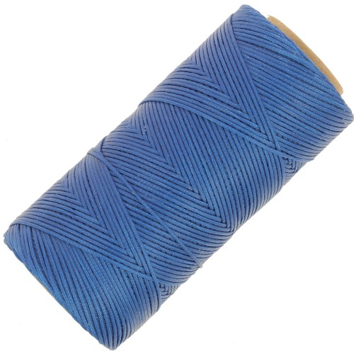 Bobina de hilo plano encerado Linhasita para macramé, 1,4 mm - Azul (692) x 167 m