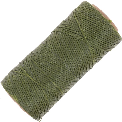 Bobina de hilo plano encerado Linhasita para macramé de 1,4 mm - Verde oliva (88) x 167 m