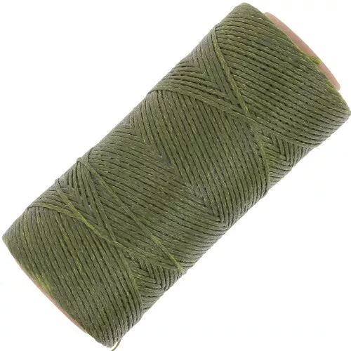 Bobina de hilo plano encerado Linhasita para macramé de 1,4 mm - Verde oliva (88) x 167 m