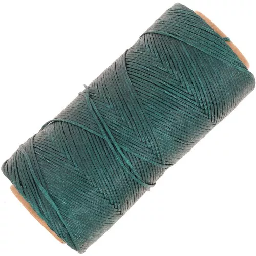 Bobina de hilo plano encerado Linhasita para macramé de 1,4 mm - Esmeralda (386) x 167 m