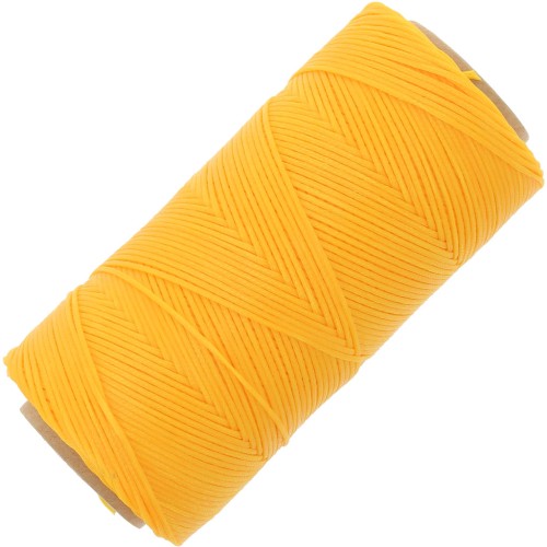 Bobina de hilo plano encerado Linhasita para macramé de 1,4 mm - Amarillo dorado (218) x 167 m
