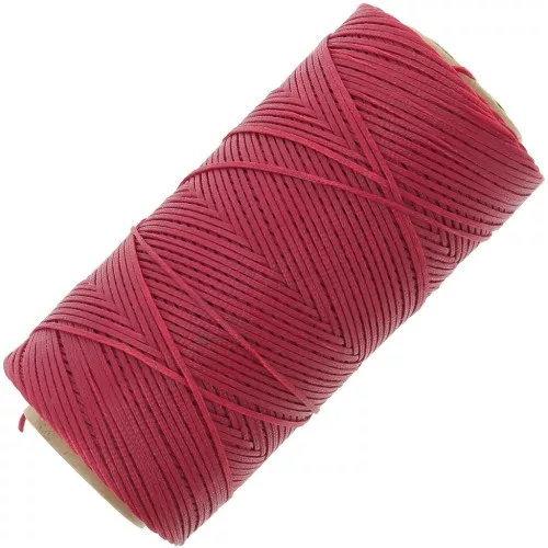 Bobina de hilo plano encerado Linhasita para macramé, 1,4 mm - Rojo (233) x 167 m