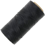 Bobina de hilo plano encerado Linhasita para macramé de 1,4 mm - Negro (PRETO) x 167 m