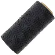 Bobina de hilo plano encerado Linhasita para macramé de 1,4 mm - Negro (PRETO) x 167 m