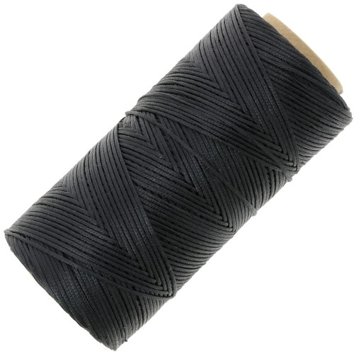 Bobina de hilo plano encerado Linhasita para macramé de 1,4 mm - Negro (PRETO) x 167 m