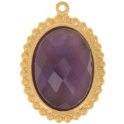 Colgante ovalado 27,5x19,5 mm para cabujón 18x13 mm - Acero inoxidable chapado en oro 304L x1