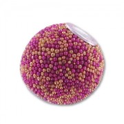 Redonda con inclusiones de perlas 14 mm Fucsia/Dorado x1|raw }}