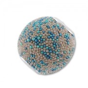 Redonda con inclusiones de perlas 14 mm Beige/Azul|raw }}