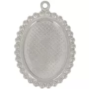 Colgante ovalado 27,5x19,5 mm para cabujón 18x13 mm - Acero inoxidable 304L x1